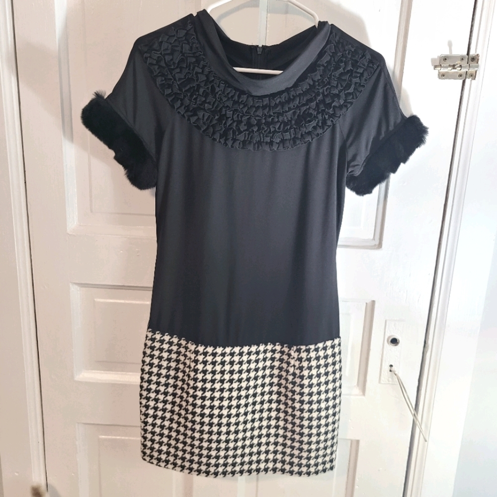 Vintage Mod Houndstooth Dress🖤